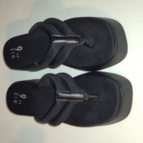 Chunky platform flats mix no .6 black sandal size 7 - Picture 1 of 9